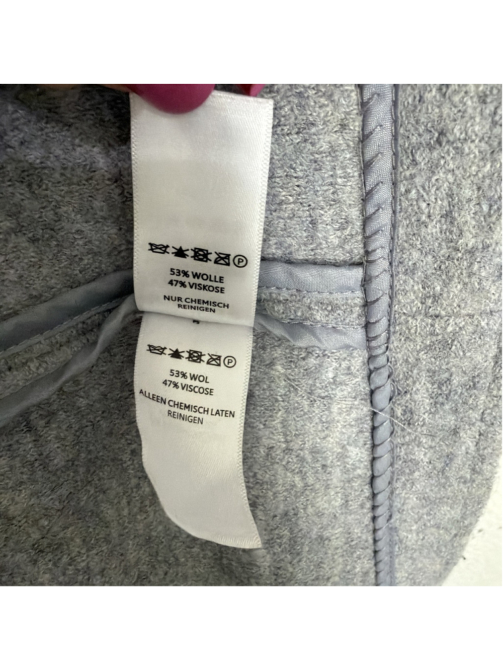 Tahari Boucle Heather Gray Long Sleeve Open Front Cardigan Wool Blend Size M - Picture 7 of 9